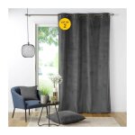 Cdaffaires - lot de 2 rideau  oeillets 140 x 260 cm velours ctel casual anthracite