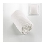 Drap housse flanelle chaude 160 x 200 cm bonnet 30 cm + 2 taies 63 x 63 blanc