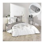 Cdaffaires - pack parure de couette 260x240 cm goyave + drap housse 160x200x30 gris