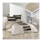 Cdaffaires - pack parure de couette 260x240 cm so natural + drap housse 160x200x30 beige