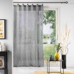Cdaffaires - voilage effet lin � anneaux 140 x 240 cm linka antracite