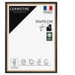 Cadre photo noir et bois - cadre pour photo 50x70 cm et 70x50 cm convient au a2 et affiche poster ? fabriqu ...