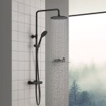 Cecipa - colonne de douche noir - thermostatique - avec mitigeur - ensemble de douche - hauteur r�glable ...