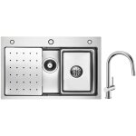 Cecipa �vier 1 bac 70�45cm avec egouttoir, vasque et distributeur de savon + mitigeur de cuisine avec ...