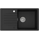 Cecipa - evier 1 bac avec gouttoir noir 78x45cm evier  encastrer deux directions d'installation evier ...