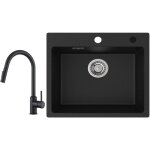 Cecipa - evier 1 bac quartz noir 50x45cm evier de cuisine en quartz evier de cuisine en granit + mitigeur ... Cecipa - evier 1 bac quartz noir 50x45cm evier de cuisine en quartz evier de cuisine en granit + mitigeur ...