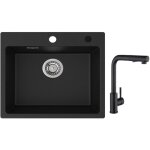 Cecipa - evier 1 bac quartz noir 50x45cm evier de cuisine en quartz evier de cuisine en granit + noir ... Cecipa - evier 1 bac quartz noir 50x45cm evier de cuisine en quartz evier de cuisine en granit + noir ...