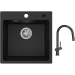 Cecipa evier 1 bac en quartz et résine 45x45cm evier de cuisine evier à encastrer 1 cuve + mitigeur de ... Cecipa evier 1 bac en quartz et résine 45x45cm evier de cuisine evier à encastrer 1 cuve + mitigeur de ...