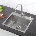 Cecipa - evier cuisine 1 bac �vier inox 1 cuve avec siphon et trop - plein �vier de cuisine inox 50�45�18. ...
