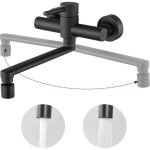 Cecipa robinet de cuisine mural avec avec 2 modes de sortie d'eau - noir mitigeur d'vier pivotant  ...