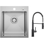 Cecipa - vier 1 bac bross� �vier de cuisine 40 � 45 cm �vier inox 304 montage � encastrer + mitigeur ...