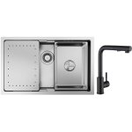 Cecipa - vier cuisine 1 bac 704421cm vier  encastrer inox bross avec egouttoir et vasque + mitigeur ...