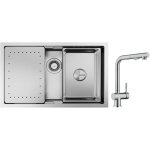 Cecipa - vier cuisine 1 bac 704421cm vier  encastrer inox bross avec egouttoir et vasque + mitigeur ...