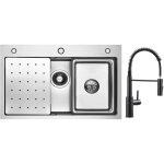 Cecipa - vier de cuisine �vier 1 bac 70�45cm avec egouttoir / vasque / distributeur de savon + mitigeur ...