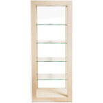 Cedam - meuble colonne de rangement salle de bain 4 �tageres transparente 70 x 45 x 180 cm bois ch�ne ...