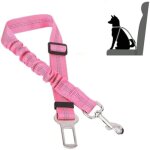 Ceinture chien voiture - harnais voiture pour chien - ceinture de s�curit� pour chien rose - laisse pour ...