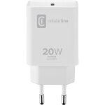 Cellularline - chargeur usb 20 w 1x usb - c blanc chargeur rapide w655872