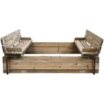 Cémonjardin - bac à sable en bois avec bancs Cémonjardin - bac à sable en bois avec bancs