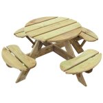 Cmonjardin - table pique - nique ronde pour enfant 4 places