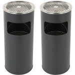 Cendrier, lot de 2 cendrier sur pied, poubelle en acier inoxydable avec cendrie, cendrier sur pied extrieur, ...