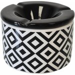 Cendrier anti - odeur losanges noir et blanc