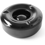 Cendrier avec couvercle en mlamine, noir, diamtre. 146mm hendi 569757