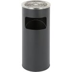 Cendrier ext�rieur int�rieur sur pied poubelle en acier noir chorm� 12 l