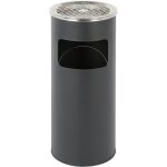 Cendrier ext�rieur int�rieur sur pied poubelle en acier noir chorm� 12 l