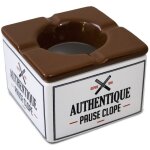 Cendrier marocain en c�ramique - blanc et marron