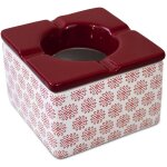 Cendrier marocain en c�ramique - blanc et rouge