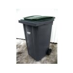 Conteneur poubelle 2 roues gris vert 120 litres