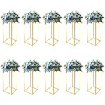 Centre de table de mariage vase en or, vase sur pied, centre de table de mariage, support de fleurs en ...