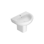 Ceramica globo - lavabo en c�ramique 55x45 cm globo grace grn55bi blanc - c�ramique - avec demi - pilier ...