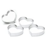 Cercles � tarte - scrapcooking - coeur - 7, 5 x 8, 5 cm - inox - 4 pcs