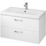 Cersanit ? meuble sous lavabo avec vasque simple ? 2 tiroirs ? finition blanche ? syst�me soft close ...
