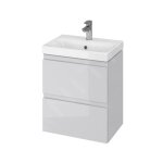 Cersanit - meuble salle de bain - 50x35cm - gain de place - gris clair - moduo slim