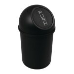 Poubelle � clapet push 6 litres diam 21cm h37, 5 cm noir h2401095 - helit