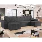 Bestmobilier - cezanne - canap� panoramique en u - 7 places - convertible avec coffre - en velours c�tel� ...