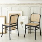 Berah getah - lot de 2 chaises en acajou massif et cannage