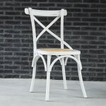 Berah getah - chaise en acajou massif et rotin
