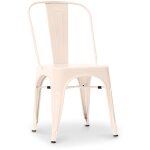 Privatefloor - chaise en acier de salle � manger - design industriel - nouvelle �dition - stylix cr�me ...