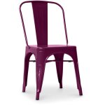 Privatefloor - chaise en acier de salle � manger - design industriel - nouvelle �dition - stylix violet ...