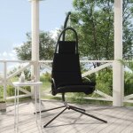 Chaise balançoire de jardin et coussin noir tissu oxford / acier vidaxl Chaise balançoire de jardin et coussin noir tissu oxford / acier vidaxl