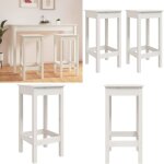 Vidaxl - chaises de bar lot de 2 blanc 40x40x78 cm bois de pin solide - chaise de bar - tabouret de bar ...