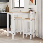Chaises de bar lot de 2 blanc bois de pin solide vidaxl