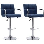 Chaises de bar lot de 2 bleu tissu vidaxl