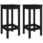 Vidaxl - chaises de bar lot de 2 noir 40x40x78 cm bois de pin solide