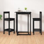 Chaises de bar lot de 2 noir 40x41, 5x112 cm bois de pin solide Chaises de bar lot de 2 noir 40x41, 5x112 cm bois de pin solide