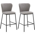 Tabouret bar lot de 2 chaise de bar moderne avec dossier confortable chaise haute bar pour central lot ...