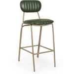 Chaise de bar 41x51x100 cm assise pu vert mtal dors